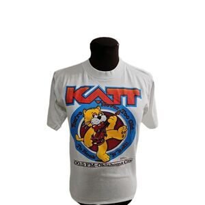 Vintage 1980s KATT Rock 100 Fm Oklahoma Rock Radio Station T-Shirt Size Small